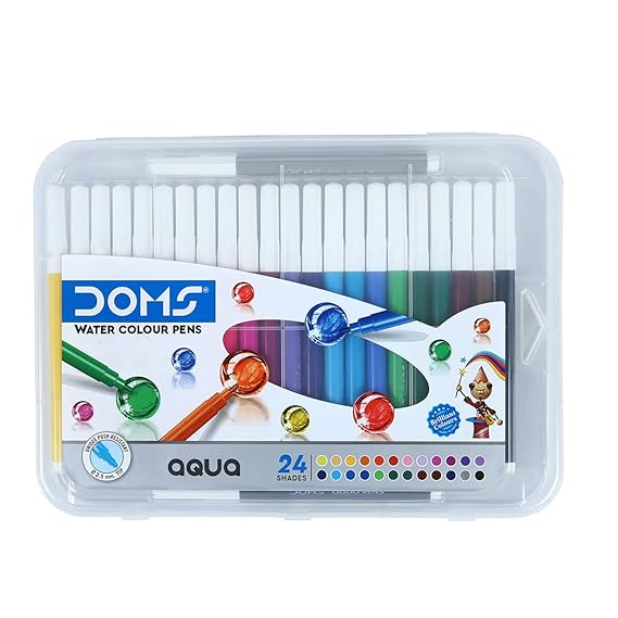 DOMS Aqua 24 Shades Watercolour Sketch Pen Set - Multicolor - Pack of 3