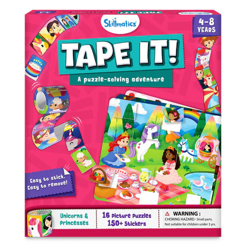 Skillmatics Tape It: Unicorns & Princesses | Sticker Puzzle Activity (Ages 4-8)
