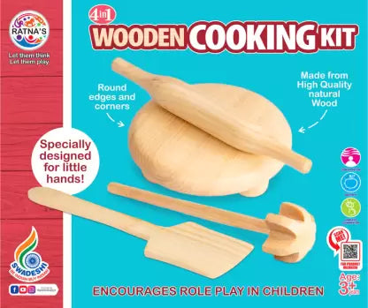 Ratna's Wooden Cooking Kit - Multicolor