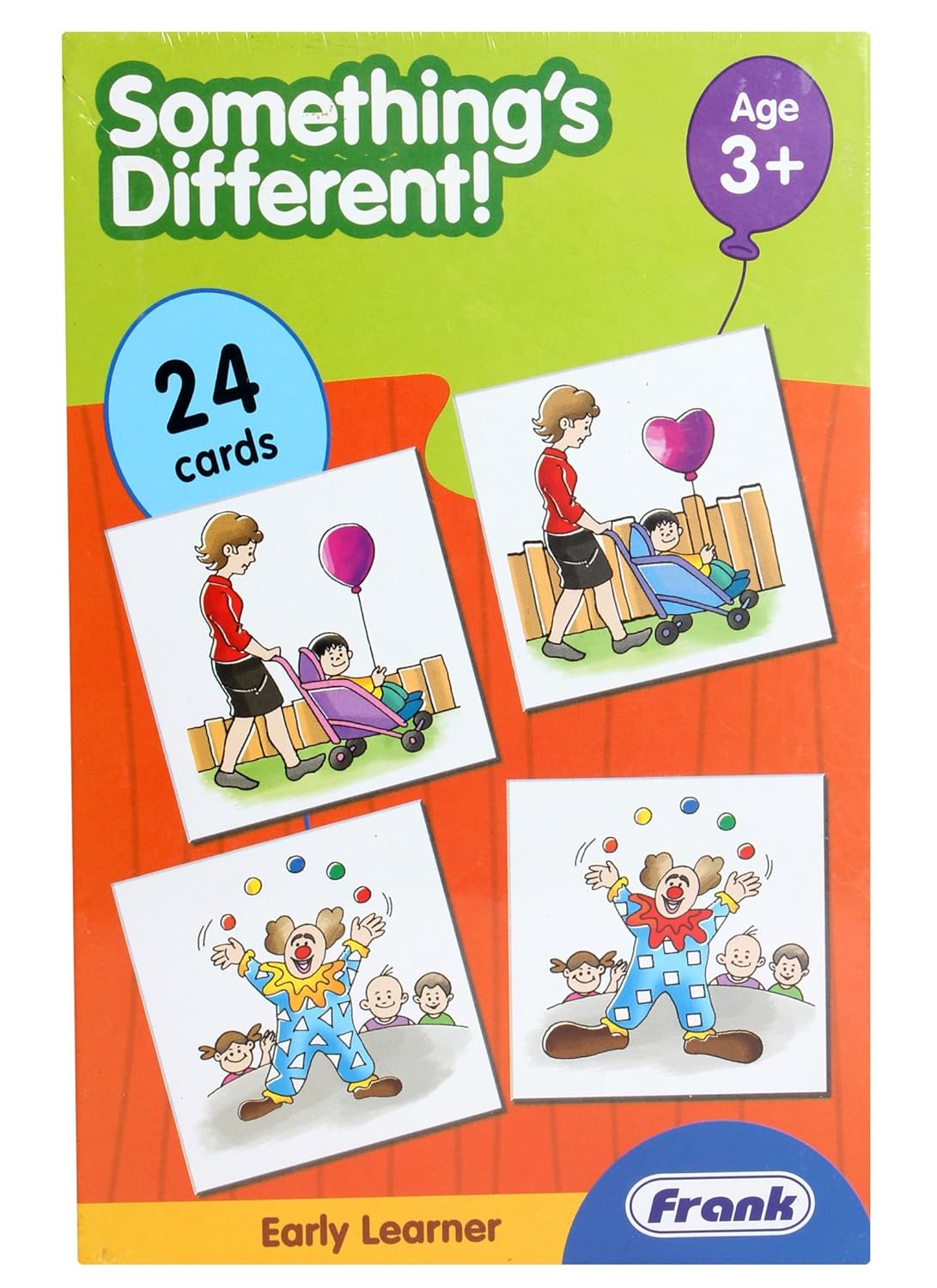 Frank Something’s Different Game – 24 Picture Cards, 12 Sets, Early Learner Educational Game, Find The Difference Game for Kids - Multicolor