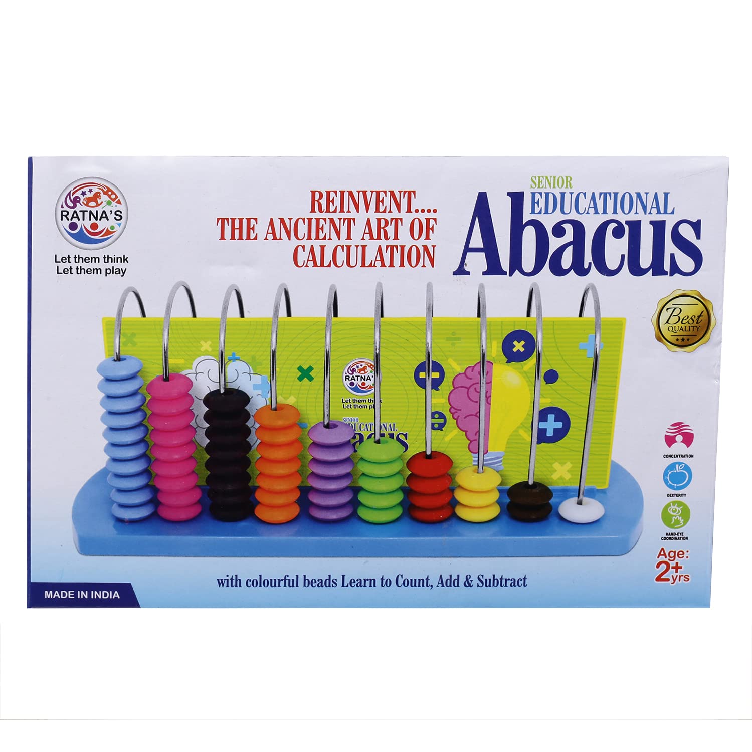 Ratna's Educational Senior Abacus for Kids - Multicolor