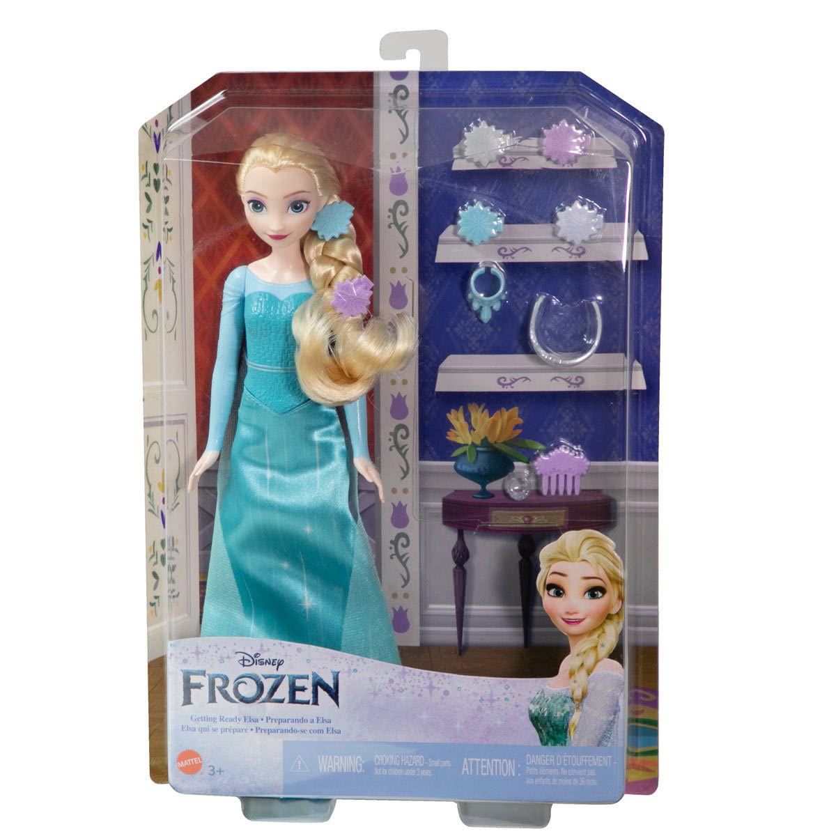 Disney Frozen Toys, Elsa Fashion Doll in Signature Blue Dress and Accessories Inspired by Frozen Movies - Multicolor