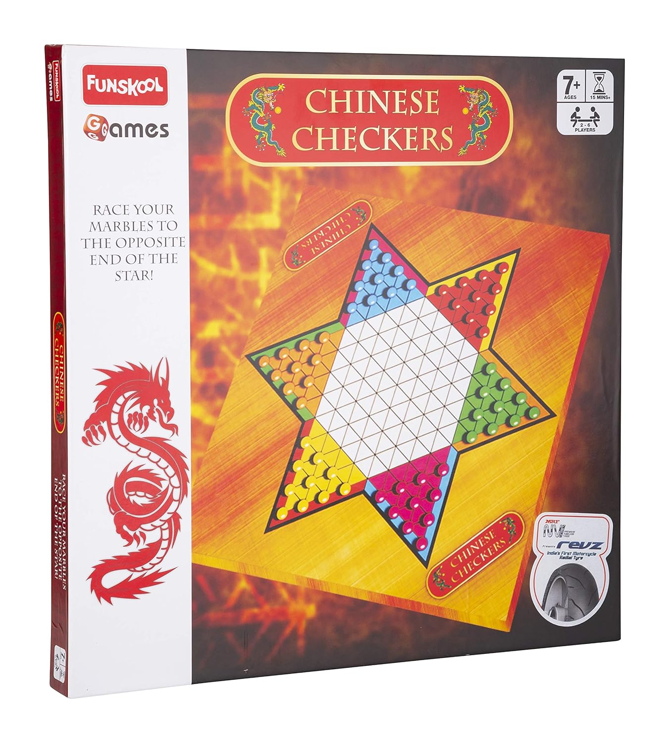 Funskool Games - Chinese Checkers, The classic strategy board game, Kids & family - Multicolor