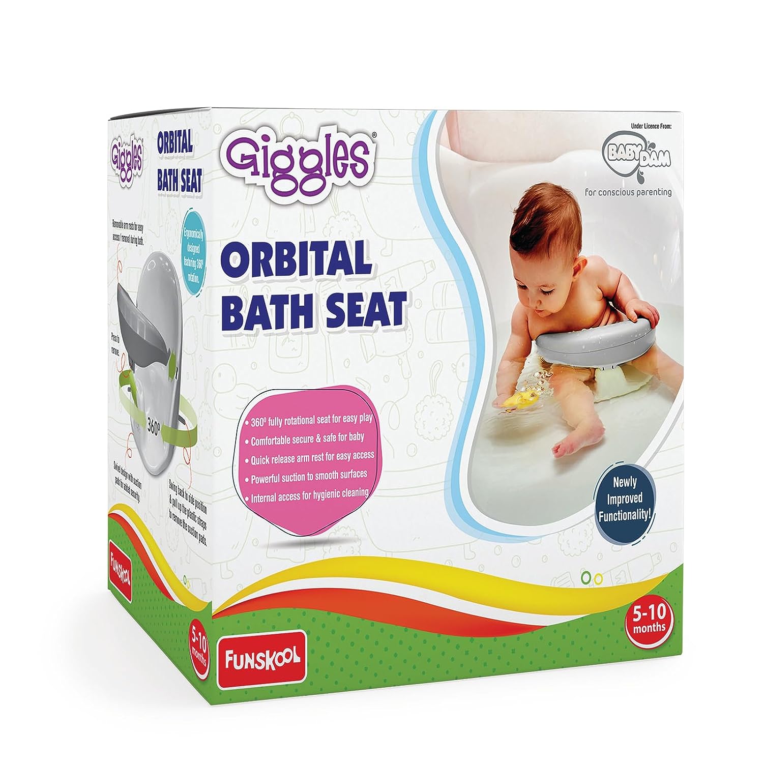 Funskool Newborn Orbital Bath Seat for Babies Kidsinfy.in