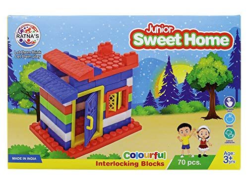 Ratnas Sweet Home Junior. Colourful Interlocking Blocks 70 Piece Puzzle