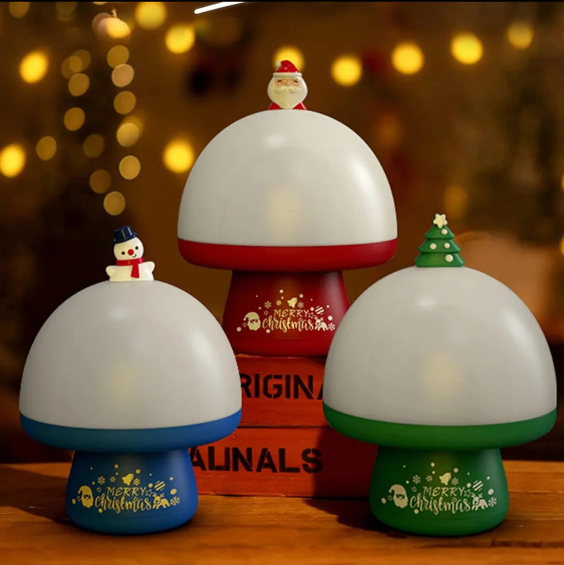 LED Night Light Christmas Projector Lamp USB Rechargeable Music Box Lamps for Kids - Color & Design May vary