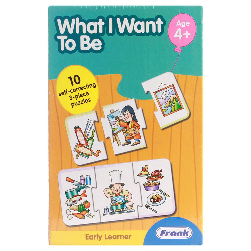 Frank What I Want to Be Puzzle – 30 Pieces, 10 Self-Correcting 3 Piece Puzzles - Early Learner Matching Puzzles for Kids - Multicolor