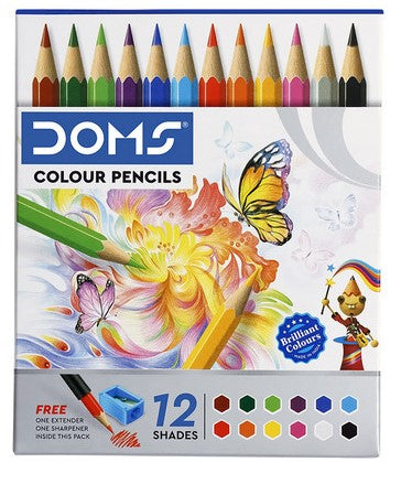 Doms 12 Color Pencils (Small Pack) - Multicolor - Pack of 12 Pcs