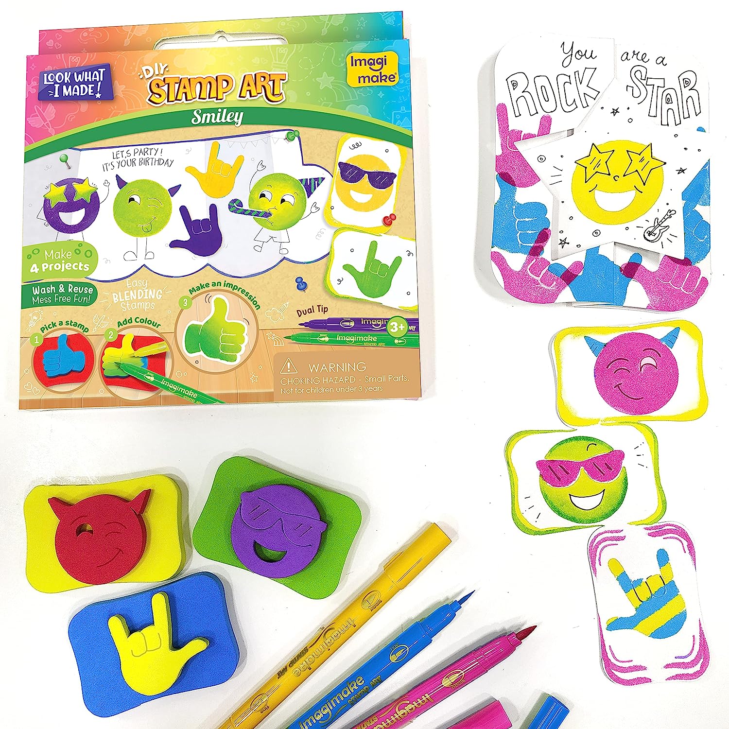 Imagimake Stamp Art Smiley – Coloring & Stamping Set