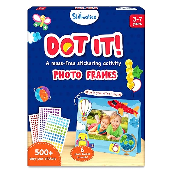 Skillmatics Dot it! - Photo Frames | No Mess Sticker Art | Multicolor