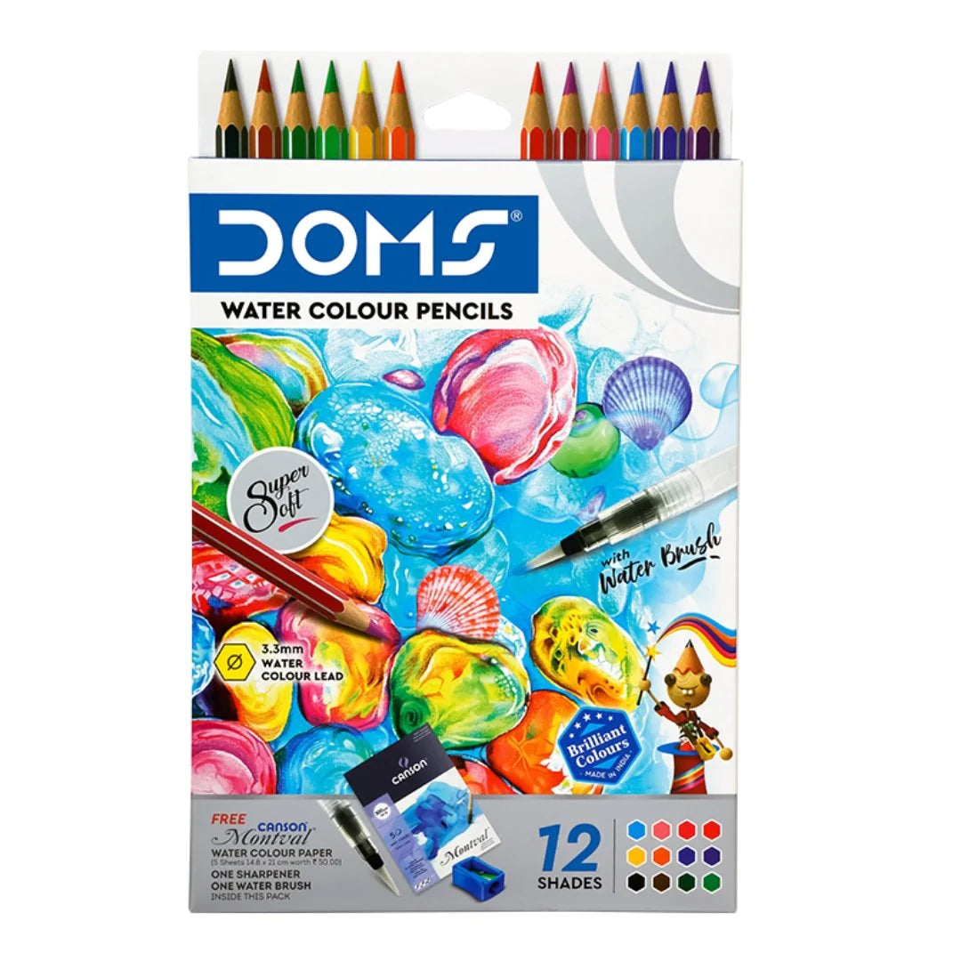 DOMS Aqua Water Soluble Color Pencil - 12 Shades - Combo of 2 Pcs