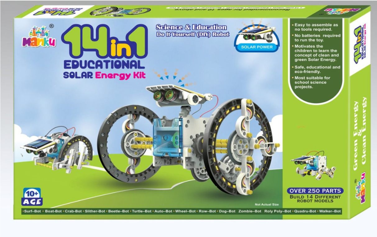Manku 14 in 1 Educational Solar Energy Kit - Multicolor