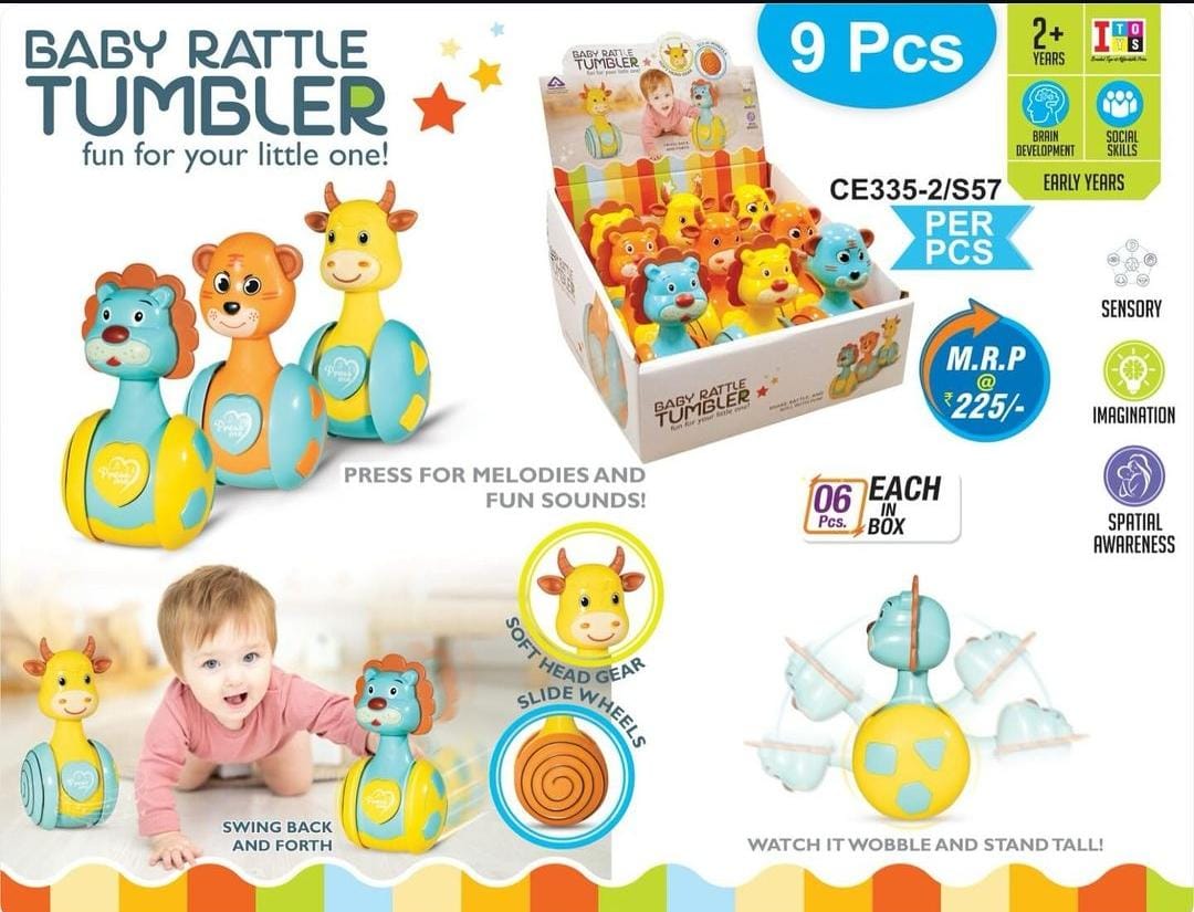 Itoys Push and Go Wheel Toy| Gifting Toy| Child Safe Material| Build Gross Motor Skills and Hand-Eye Coordination | Pack of 3 Pcs