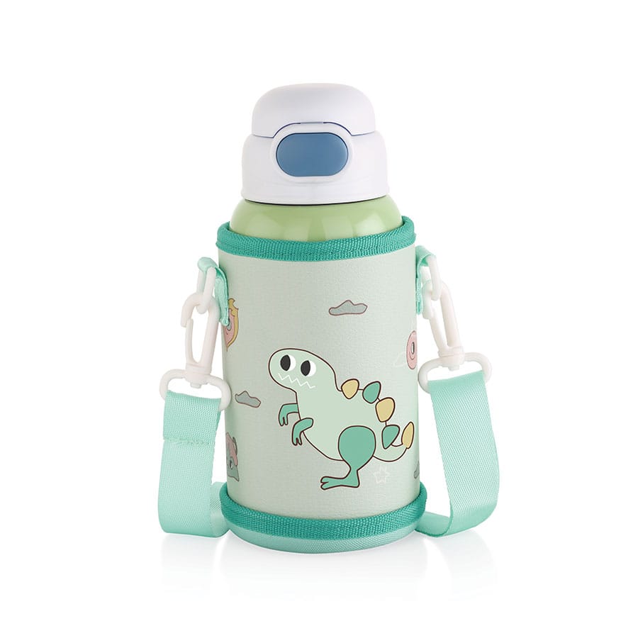 500ml Kids Thermos Bottle – Stainless Steel Straw Cup with Case | Cartoon Leak-Proof Vacuum Flask | Children Thermal Water Bottle