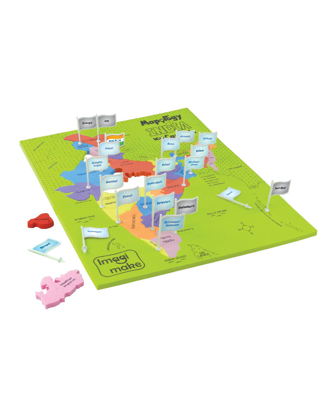 Imagimake Mapology India with State Capitals - 25-Piece Jigsaw Puzzle: Educational Learning Aid for Boys and Girls
