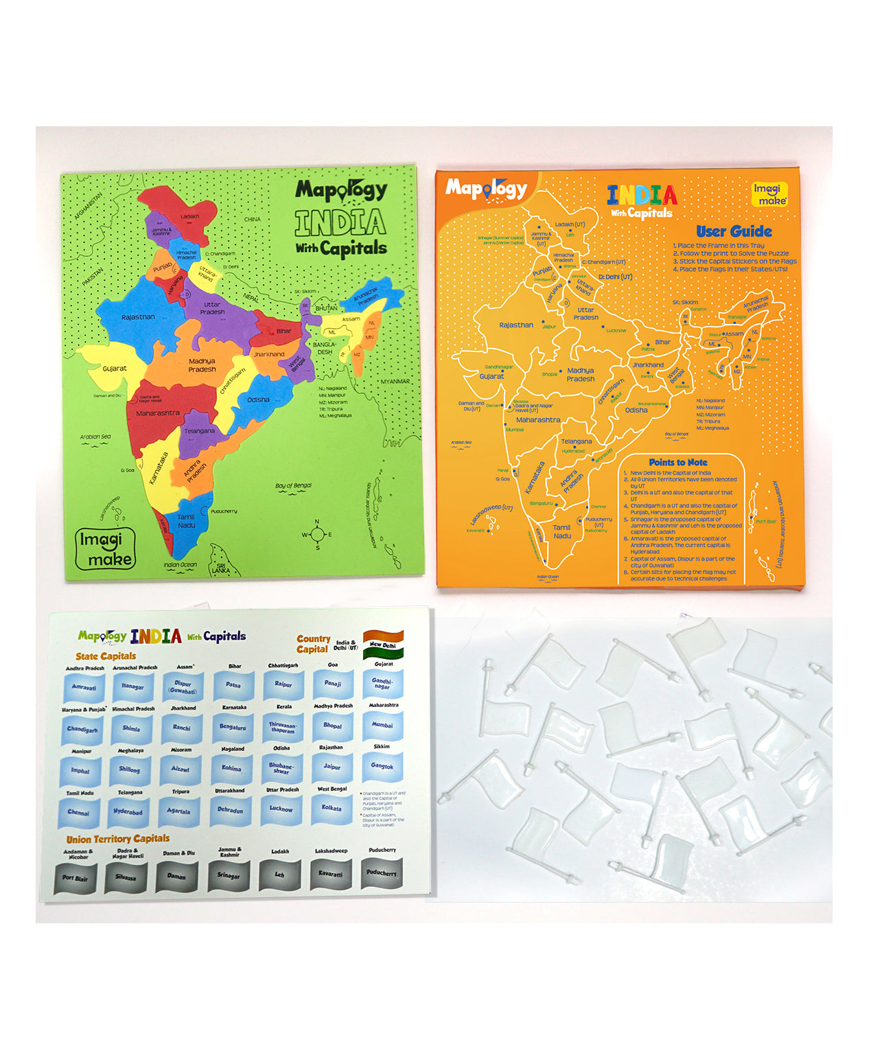Imagimake Mapology India with State Capitals - 25-Piece Jigsaw Puzzle: Educational Learning Aid for Boys and Girls