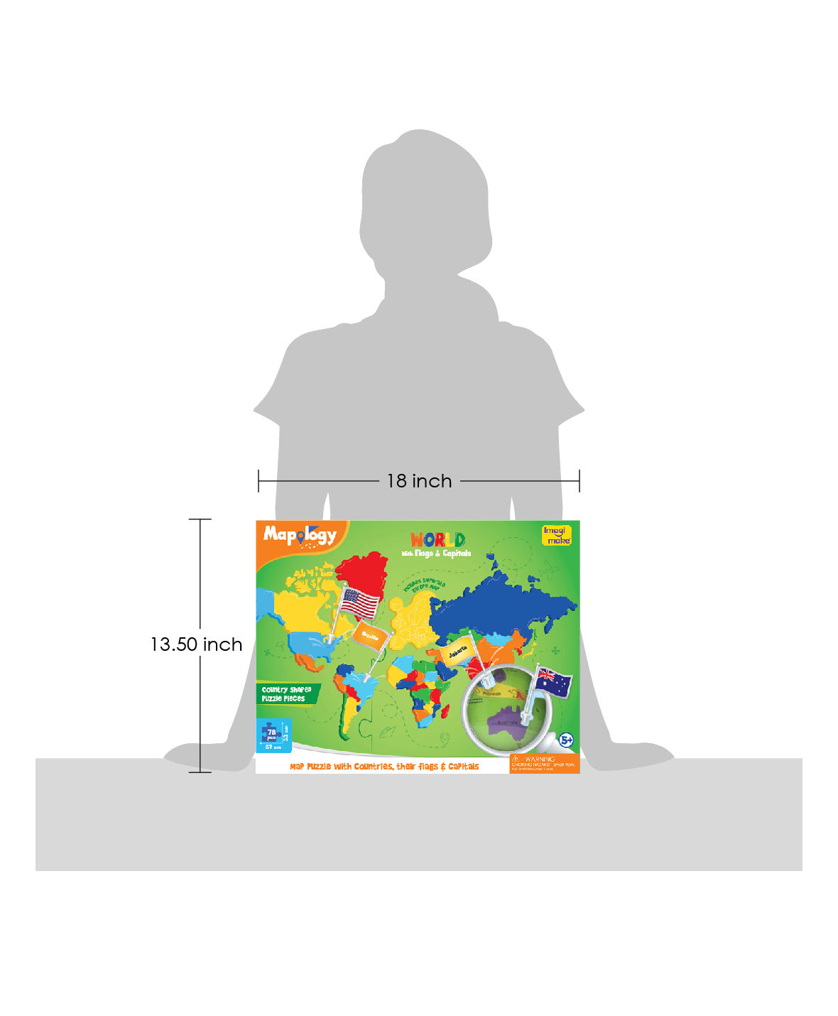 Imagimake Mapology World With Flags and Capitals Multicolour
