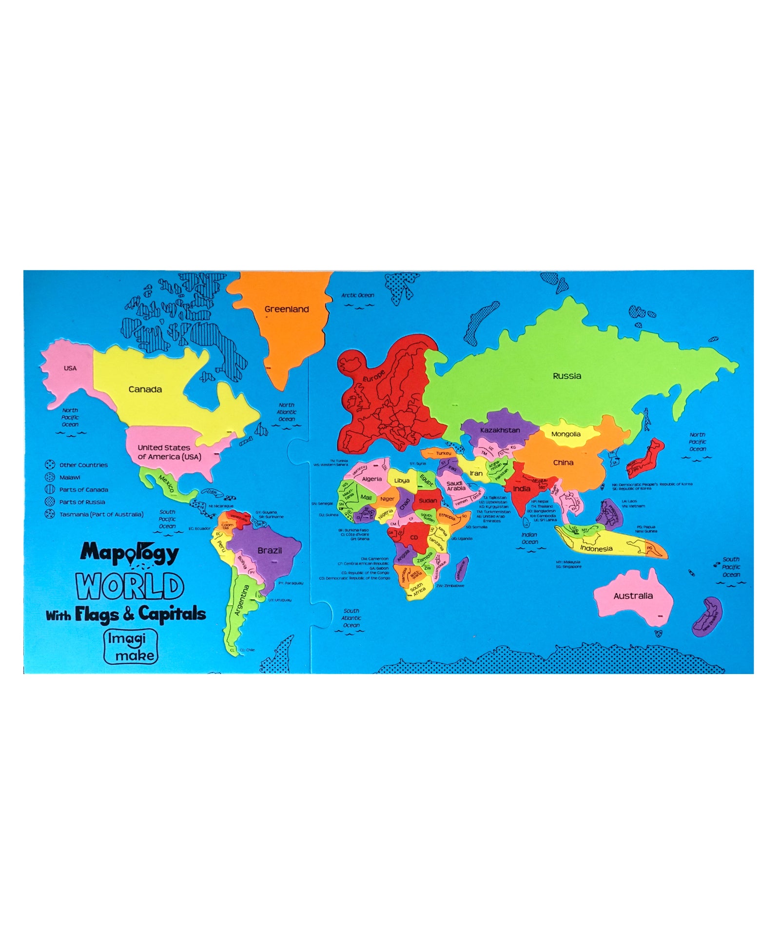 Imagimake Mapology World With Flags and Capitals Multicolour