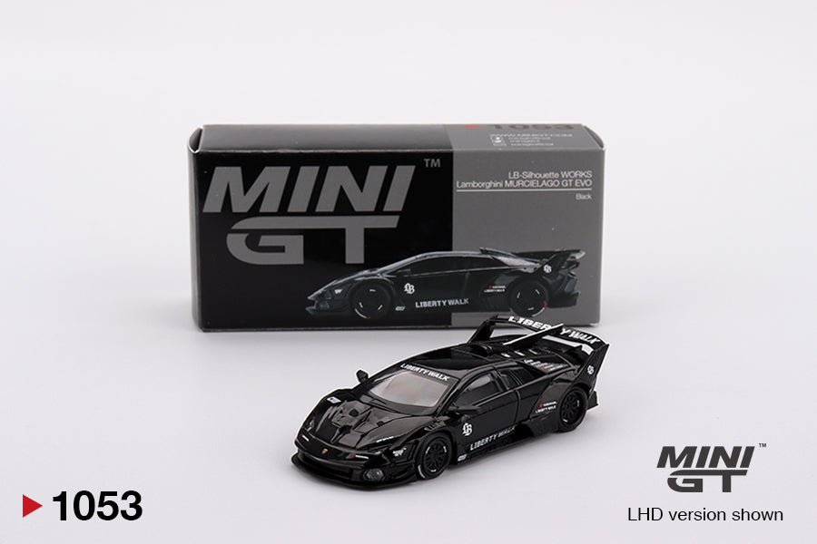 Mini GT 1053 & 1111 - Lamborghini Murcielago & BME I7 - Pack of 2 Cars - Box Packing