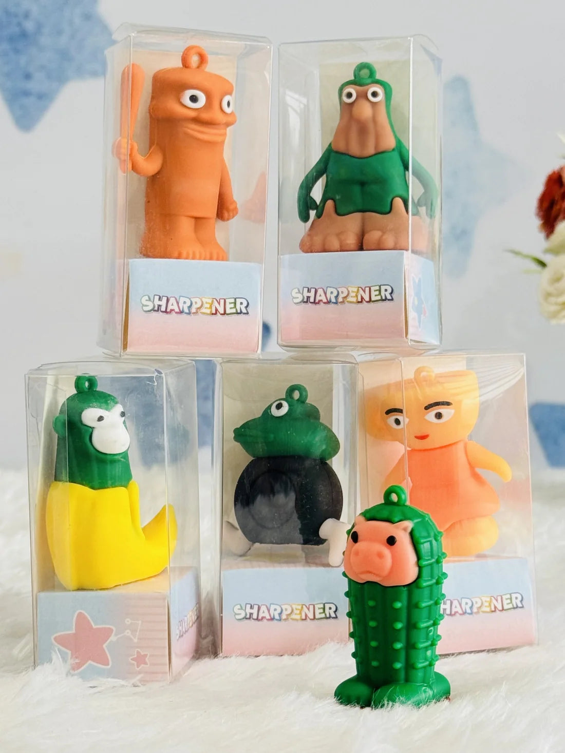 Cartoon Pencil Sharpener for Kids – Assorted Designs – Pack of 3 Pcs