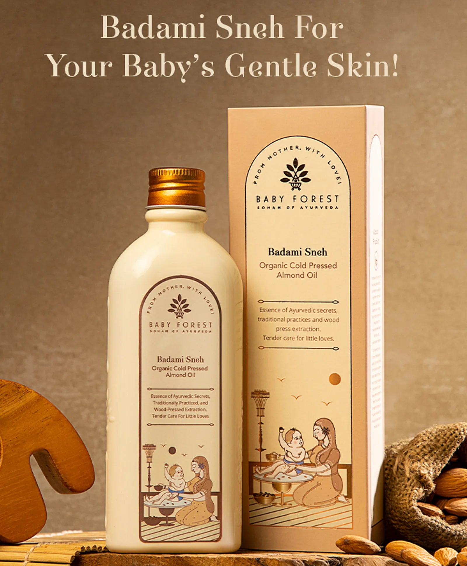 Baby Forest Badami Sneh Cold Pressed Almond Oil For All Types Of Hair and Skin - 200 ml