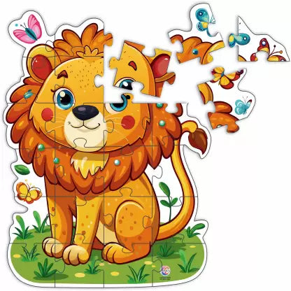 Ratna's My First Big Puzzle Lion Jumbo jigsaw puzzle for Kids 24 Pcs Puzzle - Multicolor