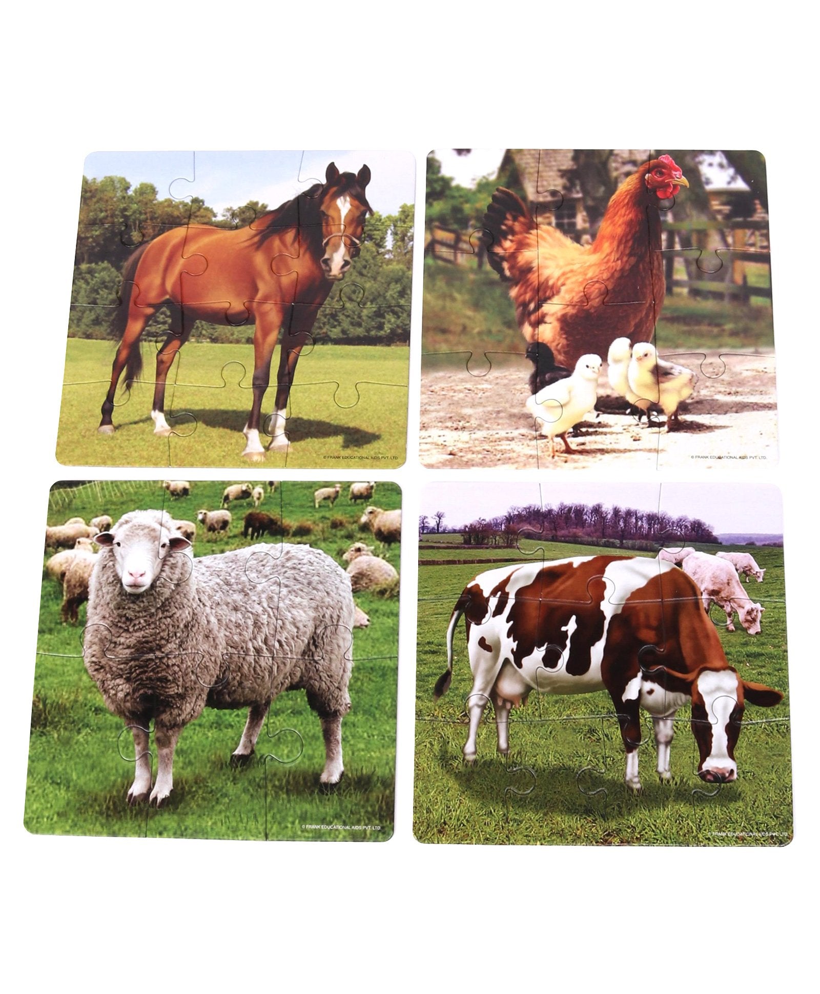 Frank At The Farm Jigsaw Puzzle Multicolor Set of 4 - 36 Pieces