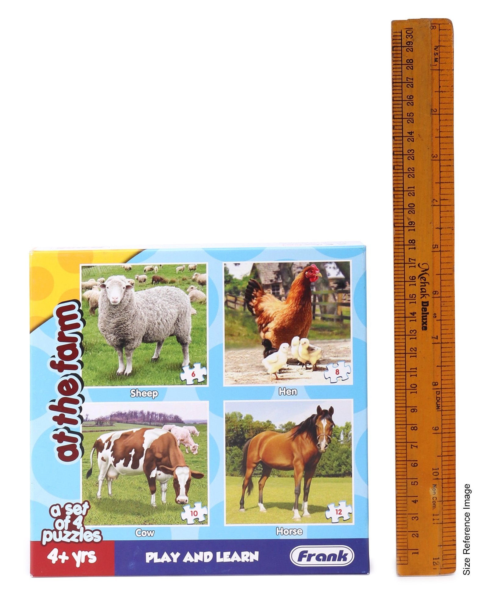 Frank At The Farm Jigsaw Puzzle Multicolor Set of 4 - 36 Pieces