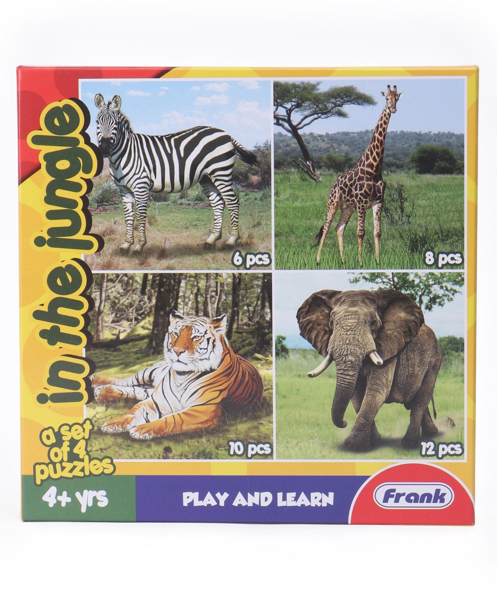 Frank In The Jungle 36 Pieces Puzzle Multicolor - Set of 4