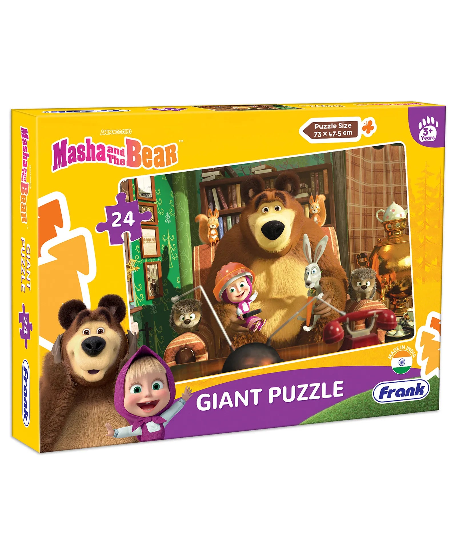 Masha and the Bear Frank Giant Floor Jigsaw Puzzle Multicolor (24 Pieces) for kids above 4+