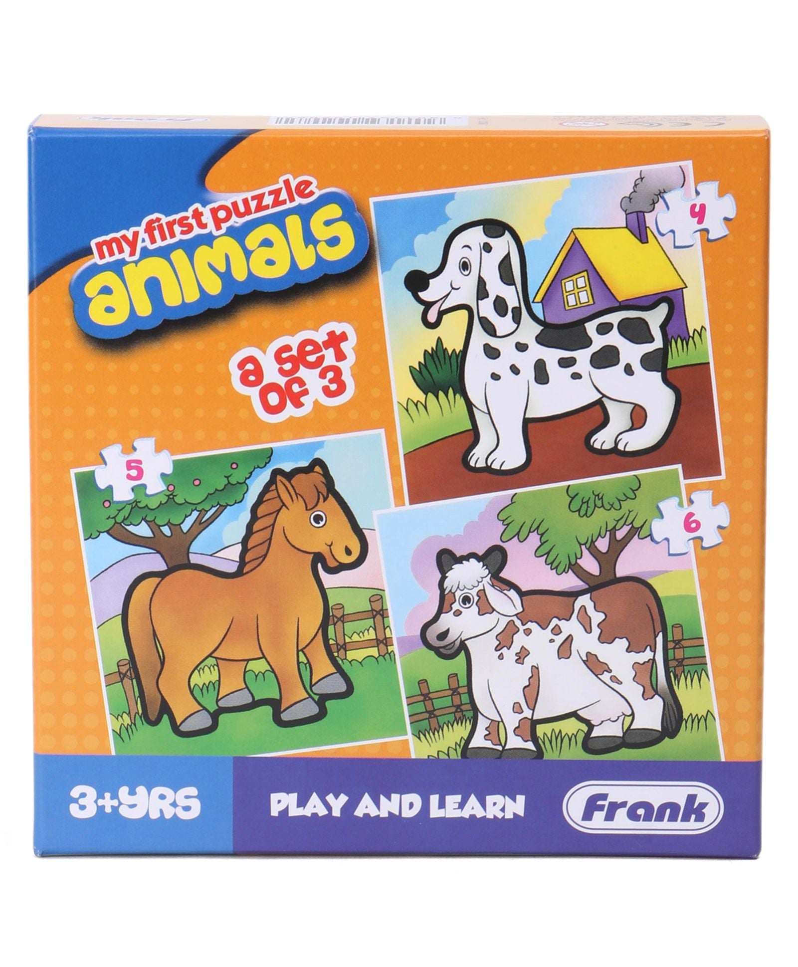 Frank My First Puzzle Play And Learn Animals Jigsaw Puzzle Set of 3 - 15 Pieces
