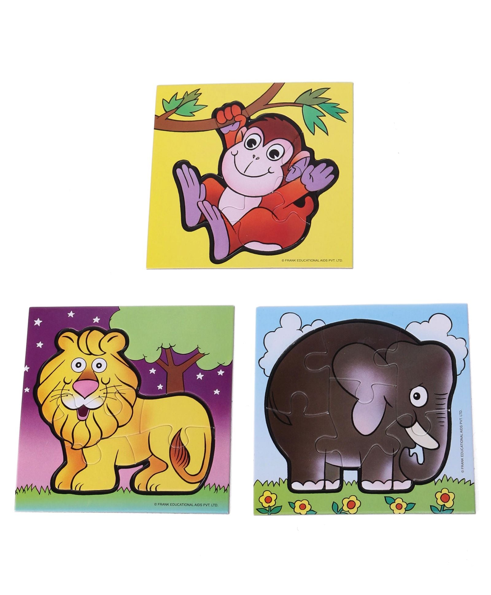 Frank Play And Learn The Jungle Jigsaw Puzzle Multicolor Set of 3 - 15 Pieces