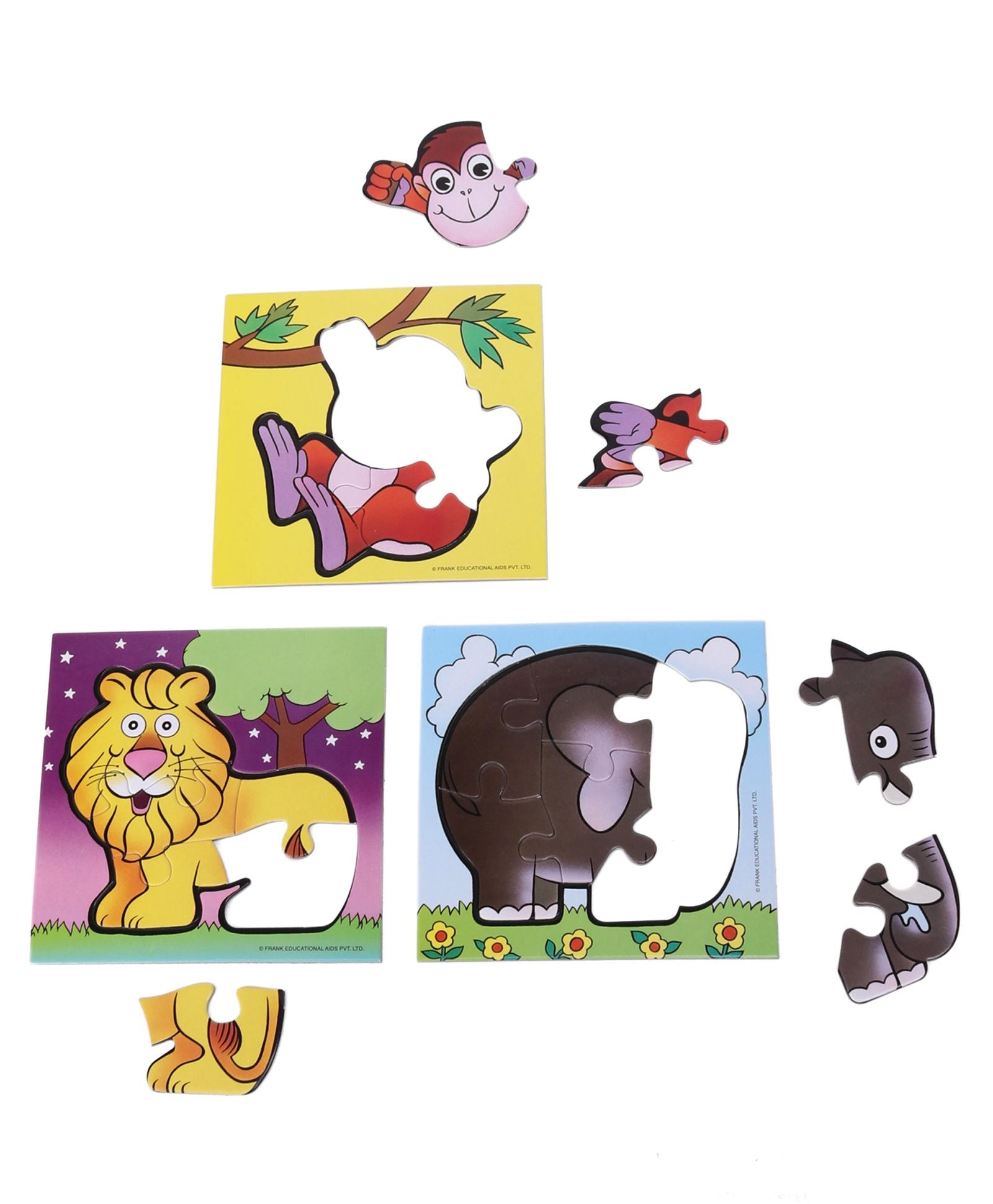Frank Play And Learn The Jungle Jigsaw Puzzle Multicolor Set of 3 - 15 Pieces