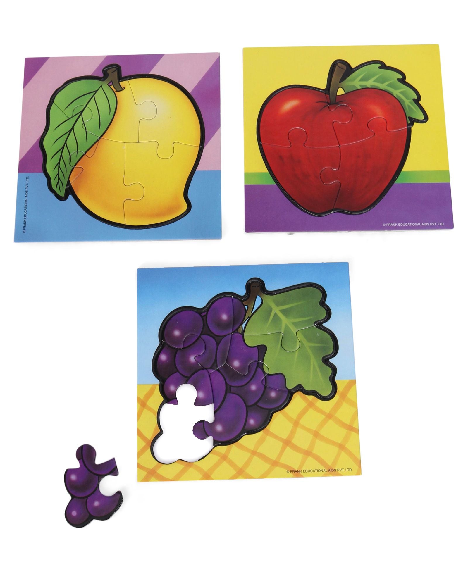 Frank Fruits Jigsaw Puzzle Set of 3 Multicolour - 15 Pieces