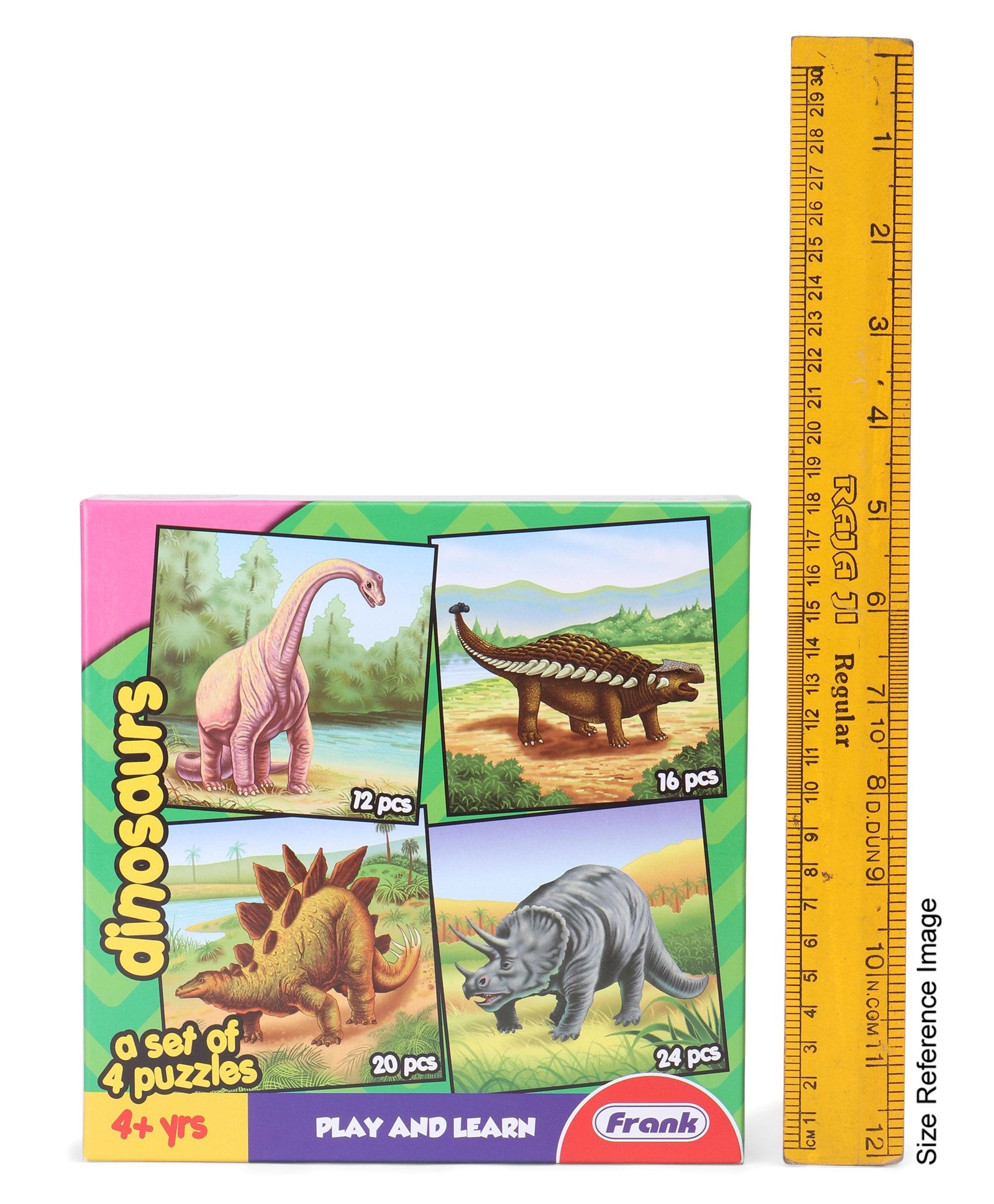 Frank Dinosaurs Jigsaw Puzzle Multicolor Set of 4 - 72 Pieces
