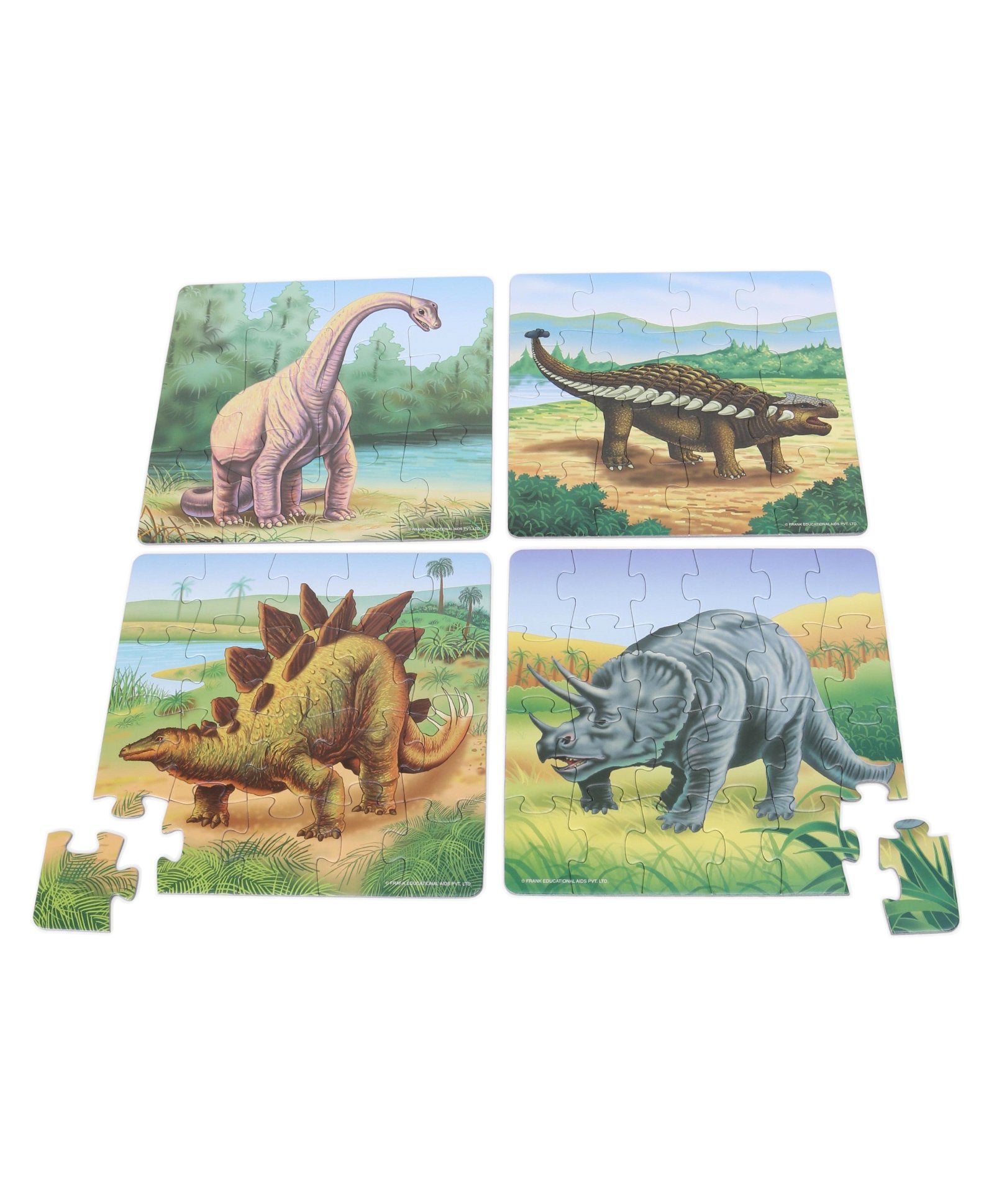 Frank Dinosaurs Jigsaw Puzzle Multicolor Set of 4 - 72 Pieces