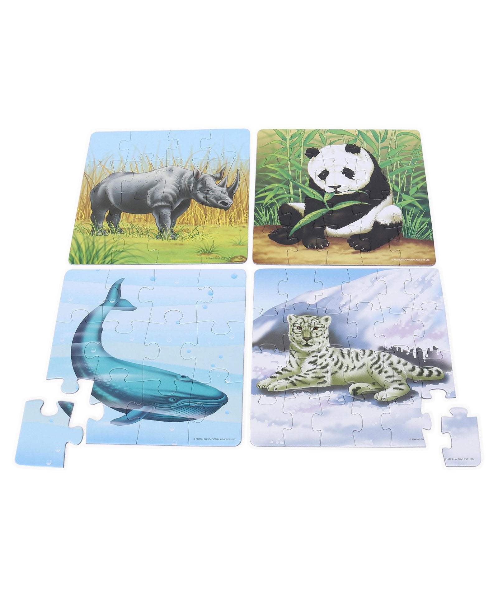 Frank Endangered Animals Jigsaw Puzzle Multicolor Set of 4 - 72 Pieces