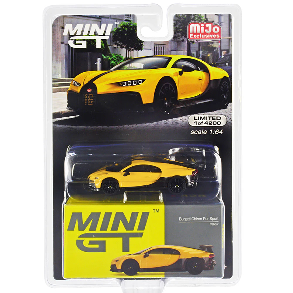 MINI GT #428 Imported Edition - Bugatti Chiron Pur Sport - Yellow - Blister Pack