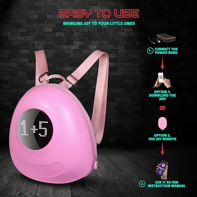 Hookaba: GlowBuddy LED Eyes Kids Backpack,Waterproof IPX5 Premium PU 13 Ltr Capacity For Kids - Multicolor