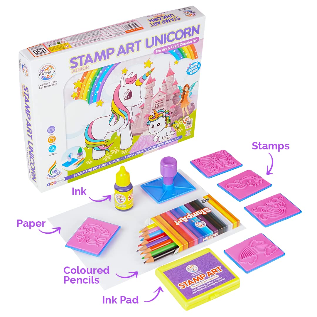Ratnas Junior Stamp Art Unicorn - Multicolor