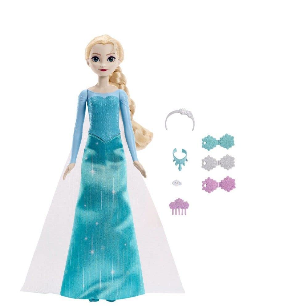 Disney Frozen Toys, Elsa Fashion Doll in Signature Blue Dress and Accessories Inspired by Frozen Movies - Multicolor