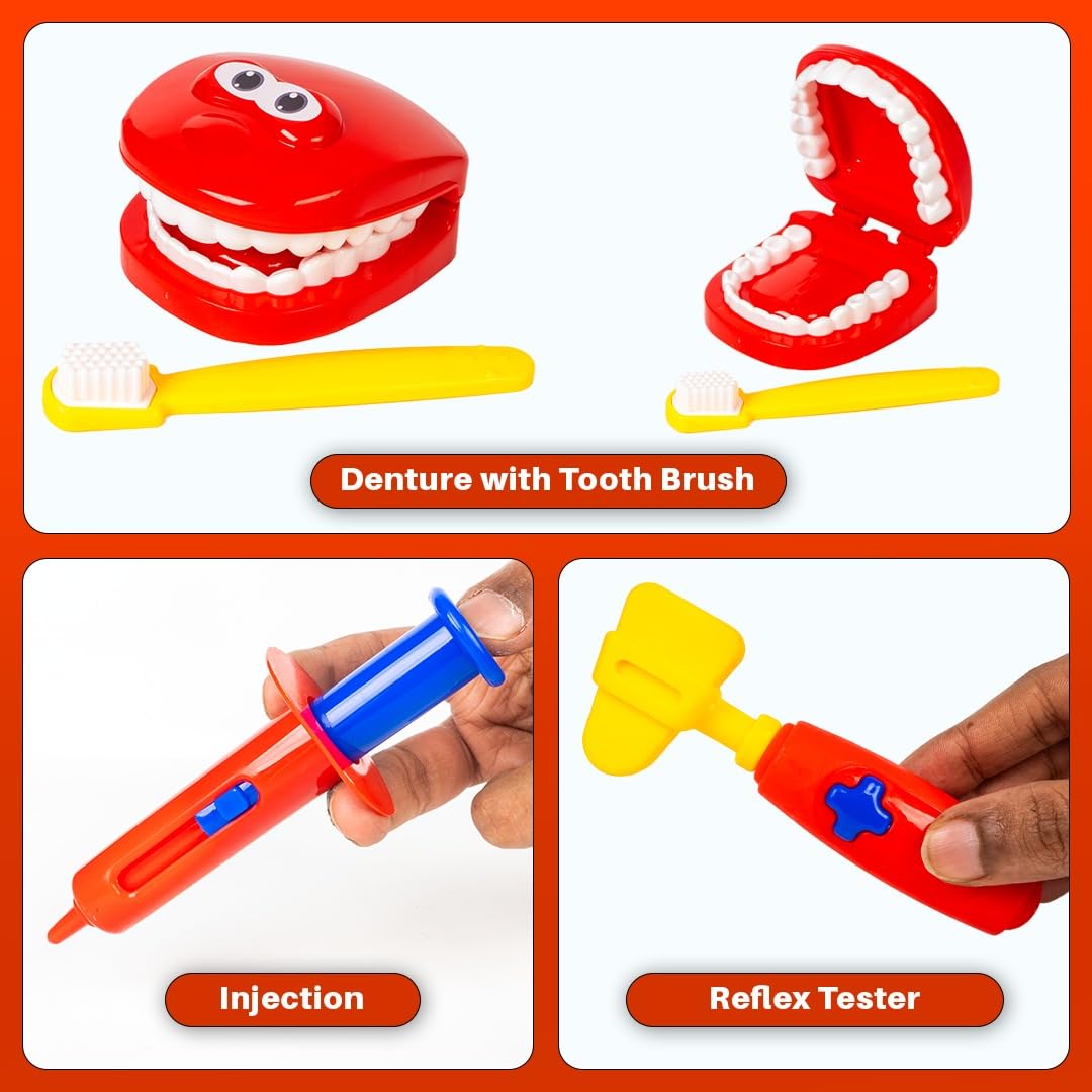 Ratna's Dental Medical Kit with  Medical Instruments & Accessories | Doctor Set Pretend Play