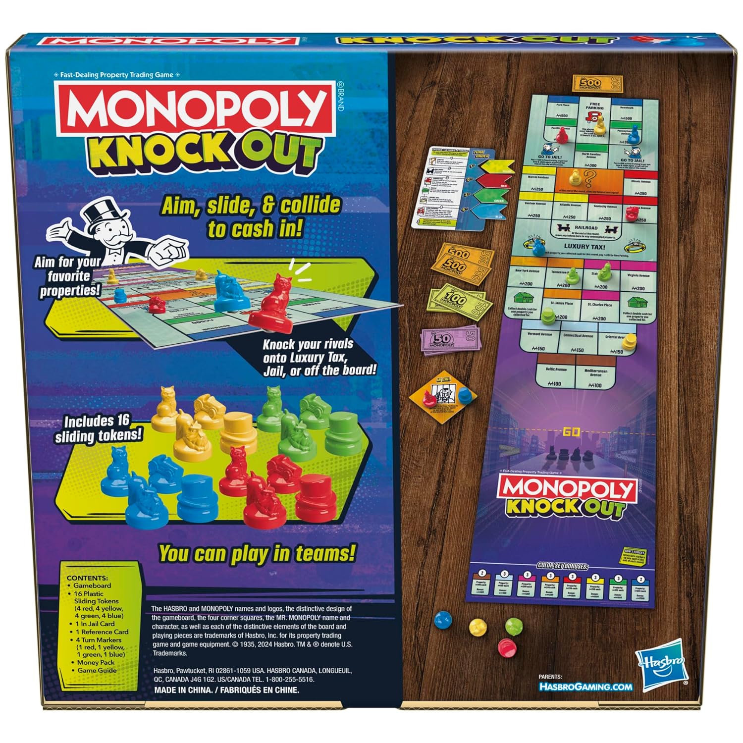 Monopoly Knockout Family Party Game for Kids, Teens, and Adults |  Quick-Playing Board Games