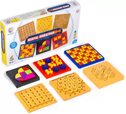 Ratnas Mental Marathon 6 in 1 Mind challenge Game Party & Fun Games Board Game - Multicolor