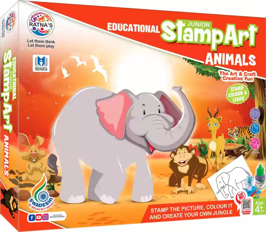 Ratna's Educational Art & Craft Stamp Art Flower Small with 6 Different Flower Stamps for Kids - Multicolor