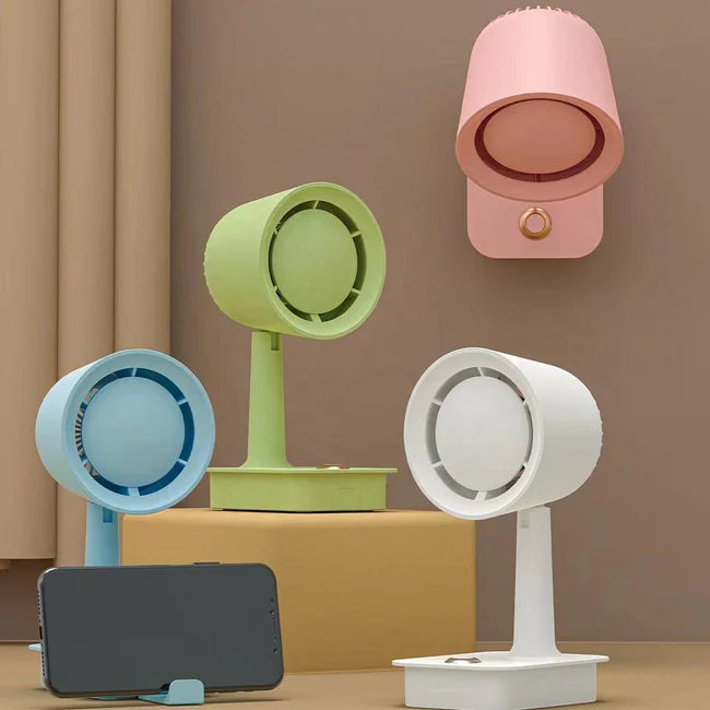 Airpuro Desktop Fan – Portable USB Mini Fan with Phone Holder Stand (Multicolor)
