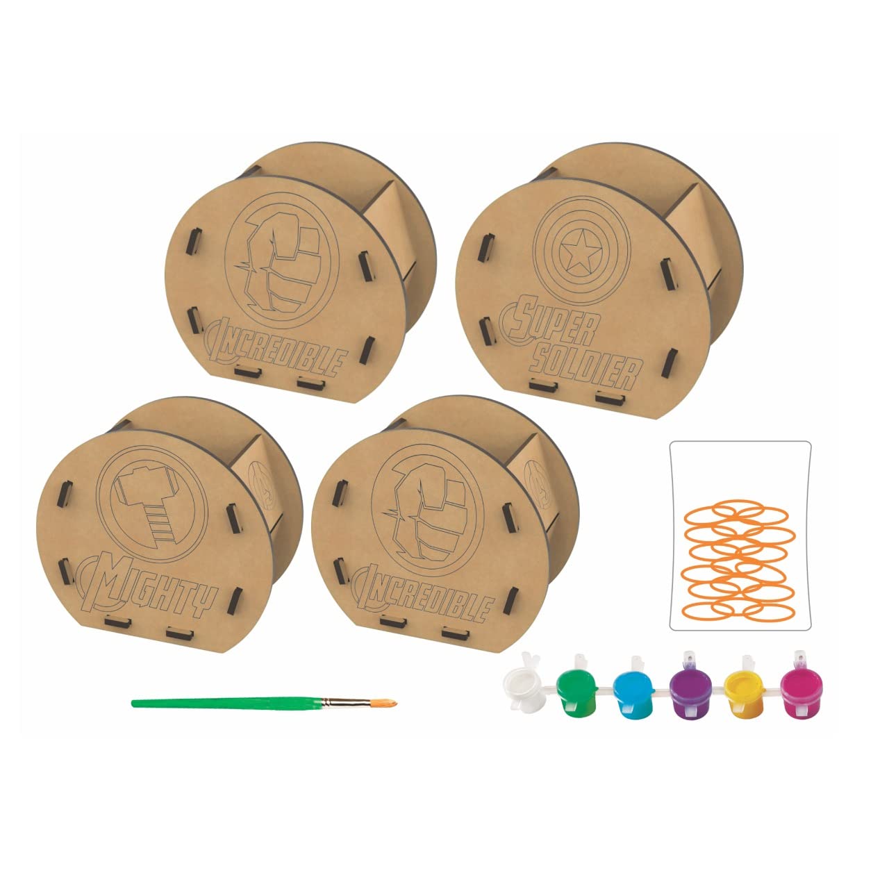 Ratna's Wooden Pen Stand Avengers | DIY Art & Craft Build and Paint Kit for Kids | Multicolor