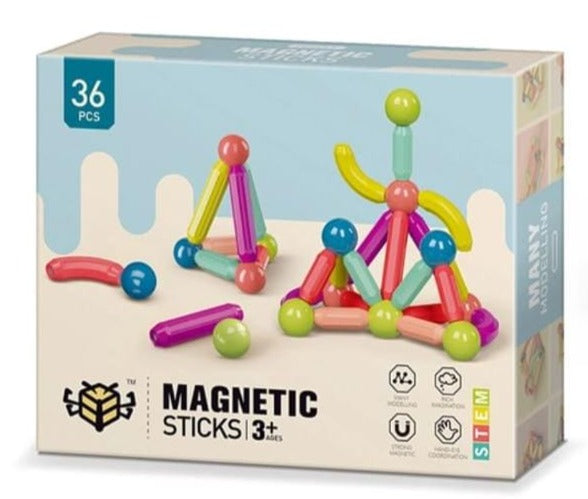 Magnetic Sticks 36 Pcs Building Blocks For Kids - Multicolor