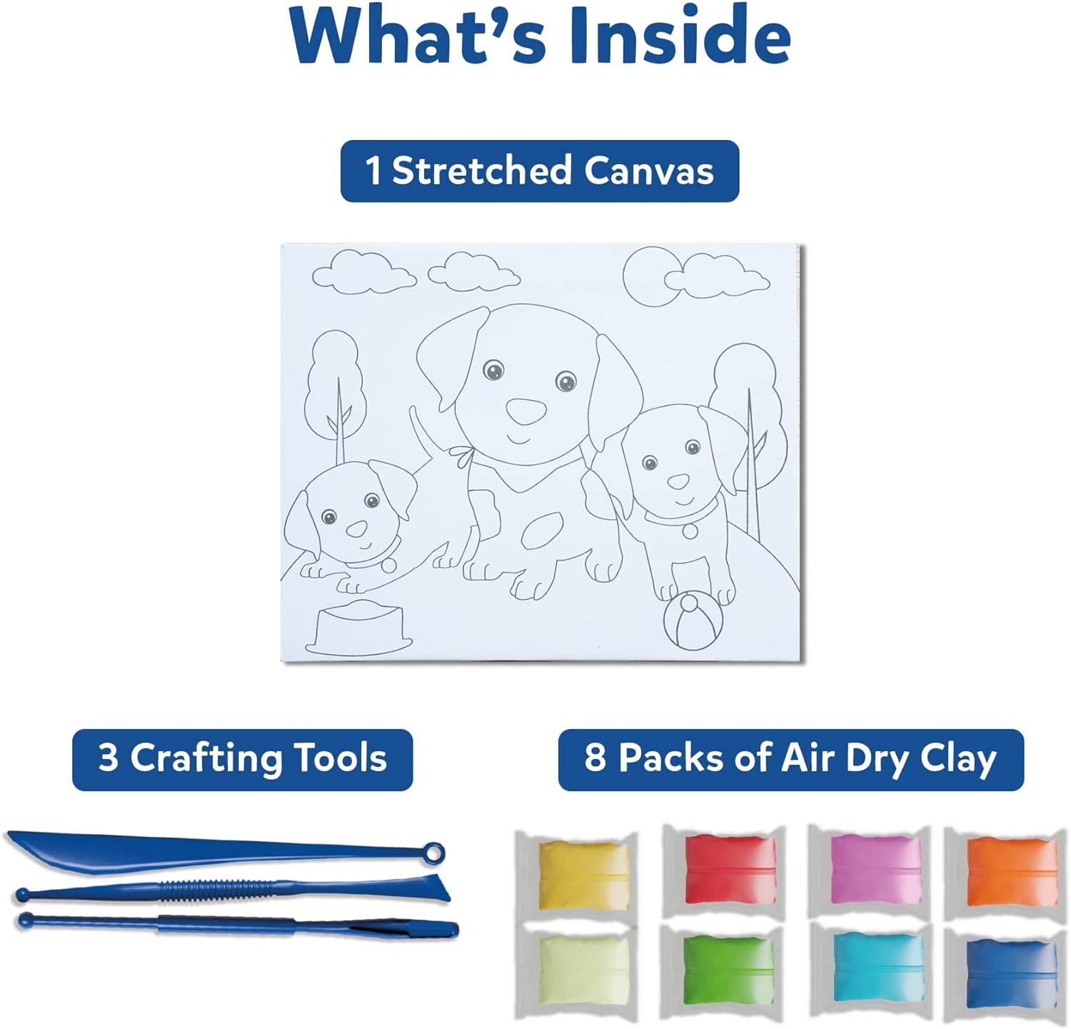Skillmatics Art & Craft Kit - Color with Clay, No Mess Art, Create a Clay Canvas of Pups at The Park