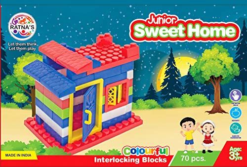 Ratnas Sweet Home Junior. Colourful Interlocking Blocks 70 Piece Puzzle